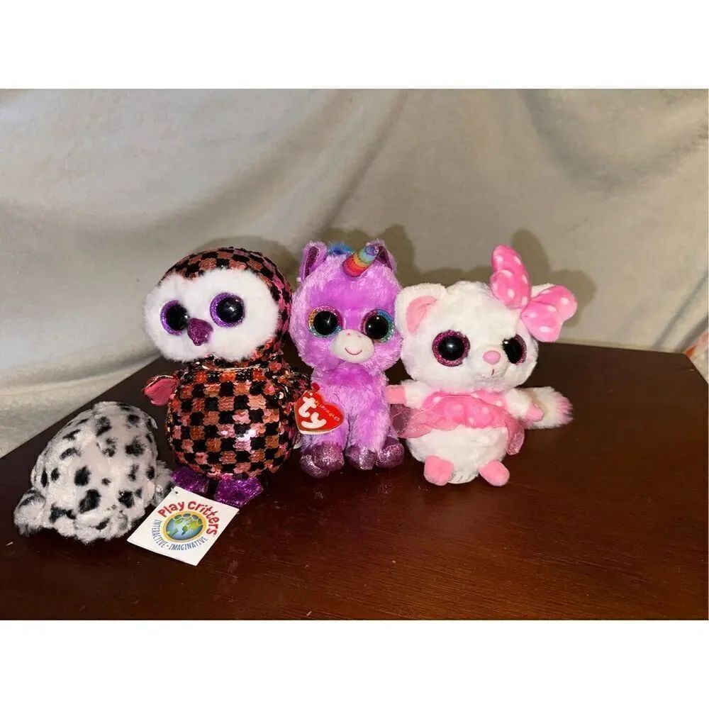 Bundle of 4 Beanie boo plushies
